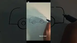 How to draw the easy car? ahorts # very simple # art?# line drawing.
