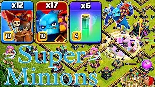 Super Minions Attack strategy With invisible Clone Spells - Clash of Clans