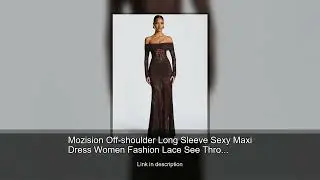 Mozision Off-shoulder Long Sleeve Sexy Maxi Dress Women Fashion Lace See Through Strapless Back