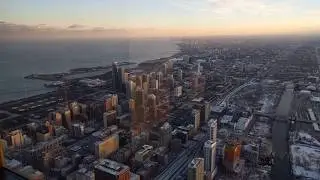 Willis Tower (Sears Tower) - Super fast elevator ride to the Skydeck overlooking Chicago, Illinois