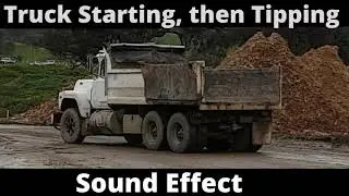 Dump Truck Engine Starting Sound Effect, Air Brakes sound, Tip load idle Engine and drive off sounds
