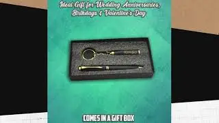 Corporate Gift Idea &ndash; Custom Pen & Keyring | Personalized Executive Gift Set | Pen & Keychain set