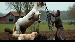 Dramatic Horse Rescue in the Mud! 🐴💦 | Heartwarming Story of Loyalty & Survival