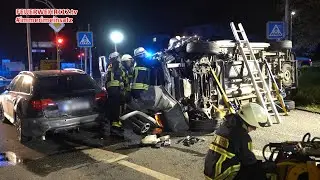Unfall auf B42 - Sprinter &uuml;berschl&auml;gt sich
