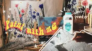 🌼PAINT WITH ME USING BABY POWDER? DIY Impasto Acrylic Painting 🌼