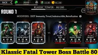 Klassic Fatal Tower Bosses Battle 80 Fight + Reward | Team MK11 Vs MK11 | MK Mobile