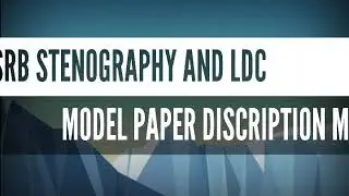 ASRB STENOGRAPHER AND LDC MODEL PAPER