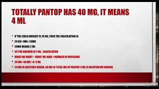 Pediatric calculation for pantop injection
