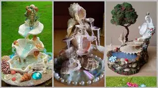 Hot glue Waterfall Tutorial | DIY Seashell Fountain | DIY water fountain at home 2020