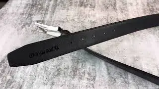 Black Personalised Leather Belt for Men