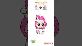 Drawing Labubu Dressed as My Melody Fusion | Cute Sanrio Crossover Art #cutiesketch #drawing #art