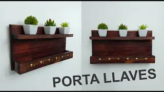 COMO HACER UN PORTA LLAVES CON PALETS - KEY HOLDER DIY