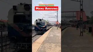Local Passenger MEMU Train | Arriving Long Horn 📢🚊🇮🇳 #shortvideo #memutrain #trainvideos