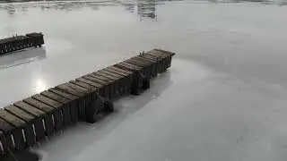 Along Frozen River Dnipro Skating - Ukraine Winter lockdown 2021