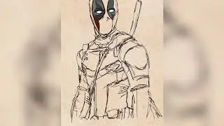 Deadpool Timelapse Digital Drawing on the ISKn Slate 2+