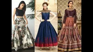Most Trending Silk Print Gown Collection 2017-2018