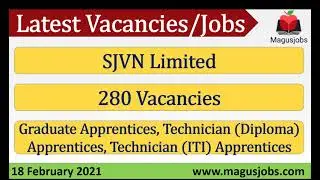 SJVN Limited | 280 Vacancies | Apprentices | Recruitment 2021