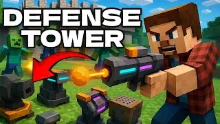Minecraft Ultimate Base Defense with Silence's Defense Tower Gun Mod!