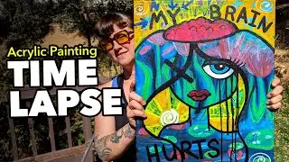 ASMR time lapse of a live art stream | Eva Salyer Art #amsr #asmr #timelapse #acrylicpainting