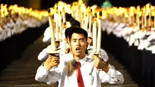 North Korean light show: massive torch parade held in Pyongyang