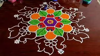 7*4 dots kolam for Easy design in Rangoli kolam#robokolam 