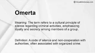 Omerta Meaning