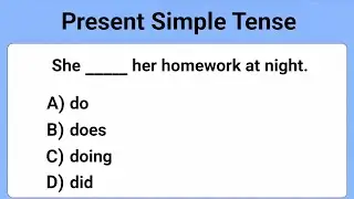 Present Simple Tense Quiz। Grammar Quiz। English Grammar Test |  Episode-3