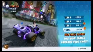 Crash Team Racing Nitro Gem Stone Valley Emperor Velo Trials