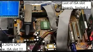 Retro motherboard from 2000 with ISA slot for 16 bit cards and Socket A 462 slot AGP PCI and SD
