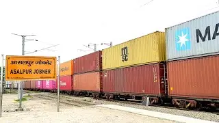 Railfanning at Asalpur Jobner | WDG4G + Double Stack Container Train + Oil Tankers + LHB Train