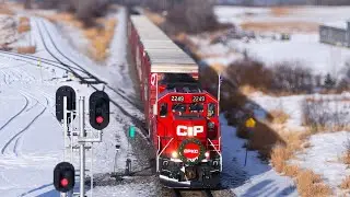 Chasing the 2024 CPKC Holiday Train on the CPKC Red Deer Sub Dec 13th 2024.