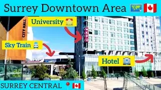 Civic Plaza, Surrey Downtown || Canada Vlogs 🇨🇦 || KPU || Surrey Library 📚 || Civic Hotel 🏨