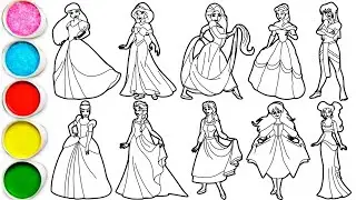 How to draw Princesses Disney - Ariel, Jasmine, Rapunzel, Belle, Kida, Cinderella, Elsa & others