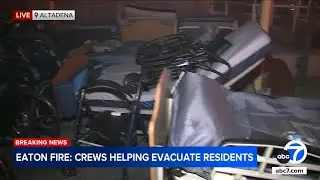Senior living center staff push dozens in wheelchairs, beds down street to evacuate Eaton Fire