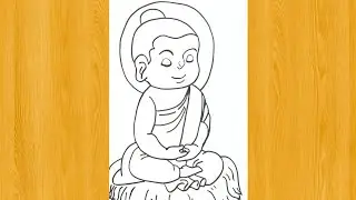 Baby Buddha Drawing | How to Draw Buddha Easy Step by Step | Chitra