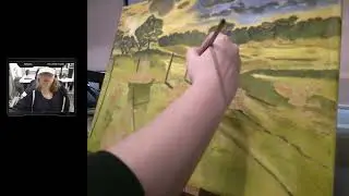 🎨 Rural Landscape Painting | Fence, Cows, & Field Details with Simple Color Palette 🌾