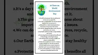 World environment day | 10 lines on world environment day | Speech on environment day #environment