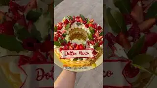 Cream tart per la laurea di mio fratello🎓🥥🍓 #cake #torta #lovely #biscuit #laurea #pastry