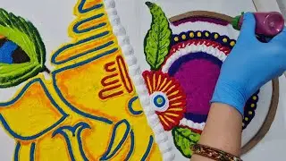  Lord Ganesha rangoli design || Ganesh chaturthi special || Easy rangoli design || Sand art || Art 