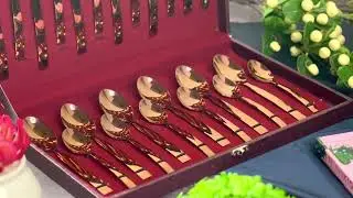 FnS Allie 24-Piece Rose Gold Cutlery Set with Leatherette Box! 🍴
