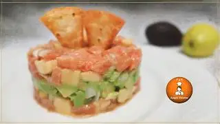 Tartar de Salmón con Manzana y Aguacate - Receta Fácil y Rica Ocasiones Especiales /@Ampis Recetas