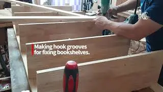 Create a simple but beautiful bookshelf by reforming the rubberwood tabletop.