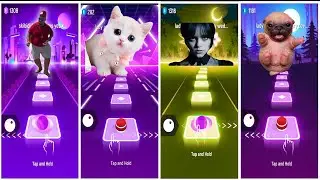 Skibidi Dom Dom Yes Yes vs Wednesday Dance vs Cute cat vs Cute dog - TILES HOP EDM RUSH