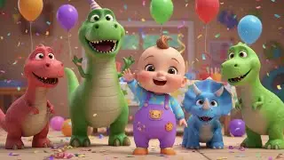 🎵 Dinosaur Dance Party Song 🦖🎶 | Fun Dinosaur Song for Kids | Nursery Rhymes & Baby Songs