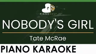 Tate McRae - NOBODY'S GIRL - LOWER Key (Piano Karaoke Instrumental)