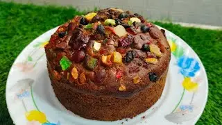 Eggless Plum Cake | No Rum Instant Christmas Fruit Cake | बिना अंडे के क्रिसमस फ्रूट केक |