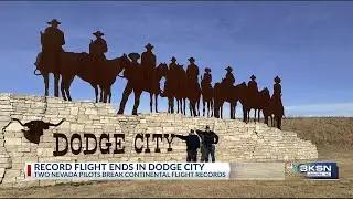 Two continental flight records are broken in Dodge city Kansas.