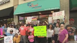 Pro-Haitian supporters gather ahead of Trump rally