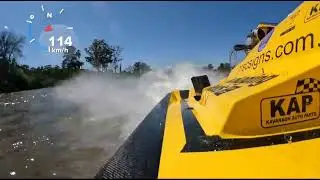 INSANE onboard of Small Block Chevy Supercharged V8 at 130MPH on water! #reels #video #sports