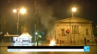 GREECE - Police and protesters clash during an anti-government demonstration